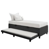 Bicama Box Baú Solteirão 96x188 Cm Samy S05 Linho Preto - Mpozenato - 6