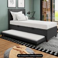 Bicama Box Baú Solteirão 96x188 Cm Samy S05 Linho Preto - Mpozenato - 7