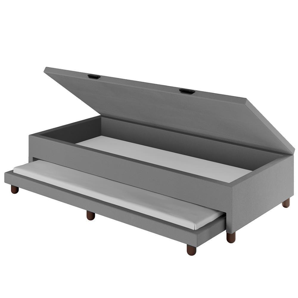 Bicama Box Baú Solteirão 96x188 Cm Samy S05 Sintético Cinza - Mpozenato - 5