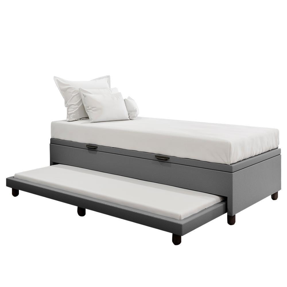 Bicama Box Baú Solteirão 96x188 Cm Samy S05 Sintético Cinza - Mpozenato - 6