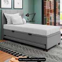 Bicama Box Baú Solteirão 96x188 Cm Samy S05 Sintético Cinza - Mpozenato - 2