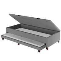 Bicama Box Baú Solteirão 96x188 Cm Samy S05 Sintético Cinza - Mpozenato - 5