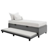 Bicama Box Baú Solteirão 96x188 Cm Samy S05 Sintético Cinza - Mpozenato - 6