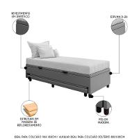 Bicama Box Baú Solteirão 96x188 Cm Samy S05 Sintético Cinza - Mpozenato - 7