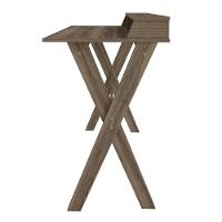 Escrivaninha Mesa Para Computador Retrô 3 Nichos Itália Nogal Artany - 5