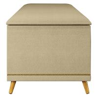 Calçadeira Baú King 195cm Com Tachas Imperial J02 Linho Areia - Mpozenato - 6