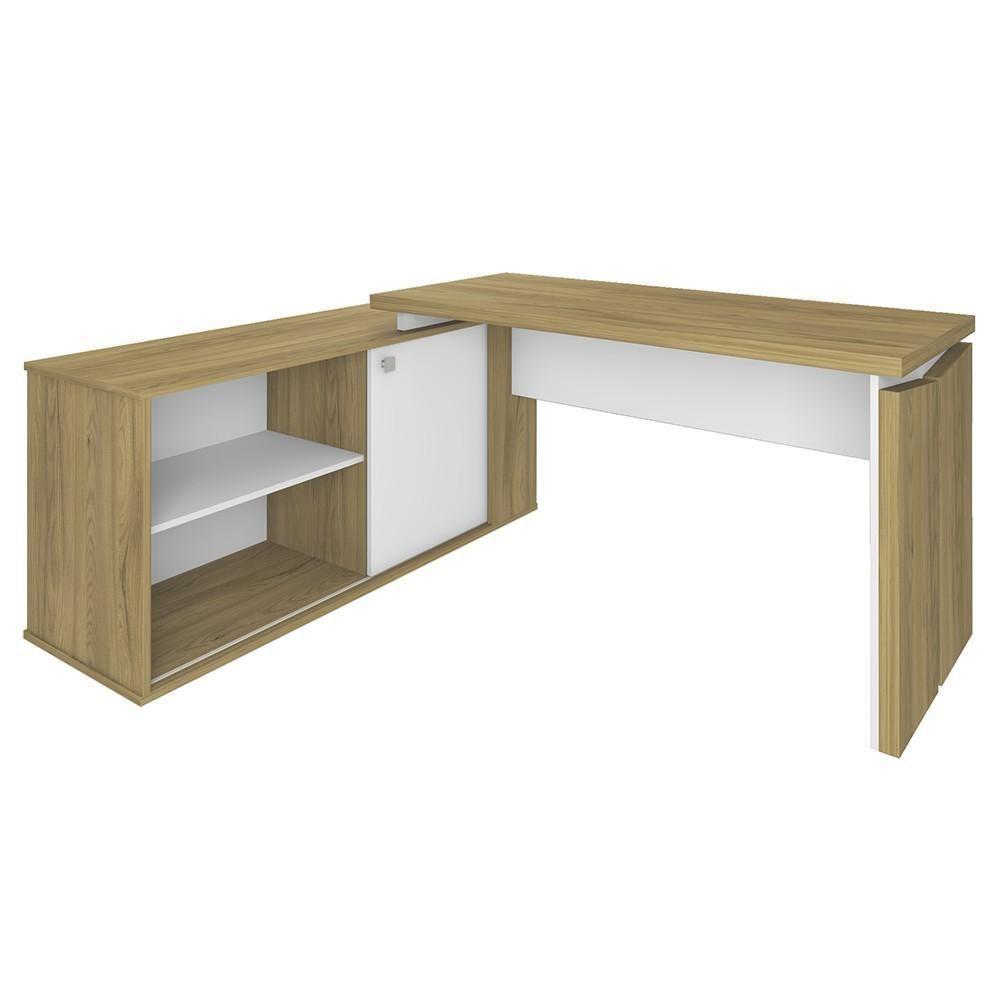 Mesa Escrivaninha Em L Sharp E Gaveteiro 2 Gavetas May A06 Olmo/branco - Mpozenato - 9