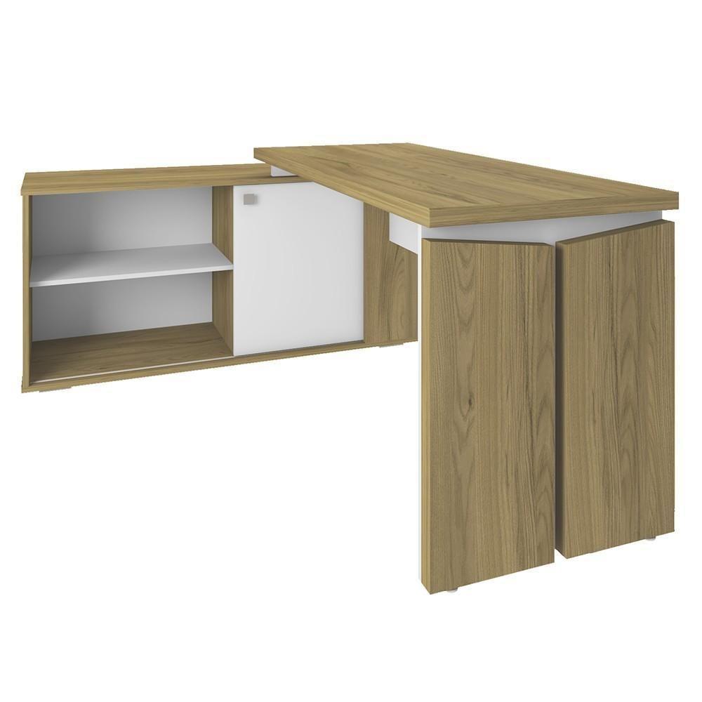 Mesa Escrivaninha Em L Sharp E Gaveteiro 2 Gavetas May A06 Olmo/branco - Mpozenato - 10
