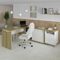 Mesa Escrivaninha Em L Sharp E Gaveteiro 2 Gavetas May A06 Olmo/branco - Mpozenato - 2