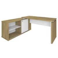 Mesa Escrivaninha Em L Sharp E Gaveteiro 2 Gavetas May A06 Olmo/branco - Mpozenato - 9