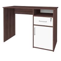 Escrivaninha Mesa Para Escritório 1 Porta 1 Gaveta Mobile Hall Ipê/branco Artany - 5