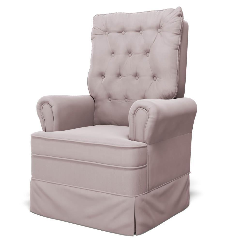 Kit 02 Poltronas De Amamentação E Descanso Com Balanço Laís G05 Veludo Rosê - Mpozenato - 8