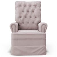 Kit 02 Poltronas De Amamentação E Descanso Com Balanço Laís G05 Veludo Rosê - Mpozenato - 7