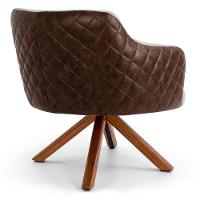 Kit 02 Poltronas Decorativas Jade Base Giromad Corano B-10 Tressê Linho Bege - Domi - 5