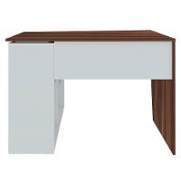 Mesa Escrivaninha 2 Em 1 Com Nichos Arbo A06 Ipê/branco - Mpozenato - 8