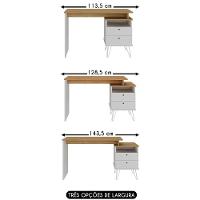 Mesa Escrivaninha Industrial 2 Gavetas Lux A06 Olmo/branco - Mpozenato - 7
