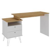 Mesa Escrivaninha Industrial 2 Gavetas Lux A06 Olmo/branco - Mpozenato - 10