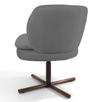 Kit 02 Poltronas Decorativas Melissa Base Xis Giratória C-416 Linho Cinza Escuro - Domi - 5