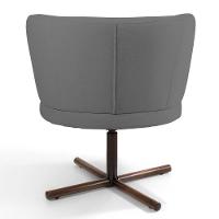 Kit 02 Poltronas Decorativas Melissa Base Xis Giratória C-416 Linho Cinza Escuro - Domi - 6