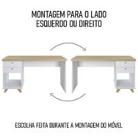 Mesa Escrivaninha 135cm Elai E Gaveteiro 2 Gavetas May A06 Olmo/branco - Mpozenato - 10