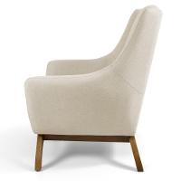 Kit 02 Poltronas Decorativas Juliet Base De Madeira C-107 Linho Bege - Domi