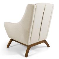 Kit 02 Poltronas Decorativas Juliet Base De Madeira C-107 Linho Bege - Domi - 5