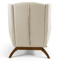 Kit 02 Poltronas Decorativas Juliet Base De Madeira C-107 Linho Bege - Domi - 6