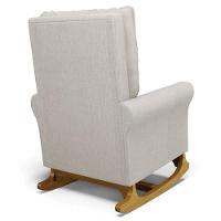 Kit 02 Poltronas De Amamentação E Descanso Base Madeira Balanço Brenda G05 Linho Bege - Mpozenato - 6