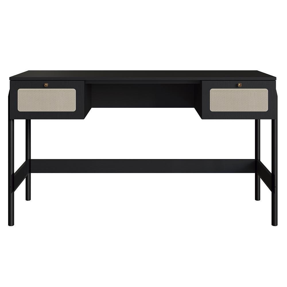 Mesa Escrivaninha Home Office Pés Madeira Arlo A10 Nero/preto - Mpozenato - 7