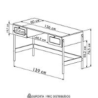 Mesa Escrivaninha Home Office Pés Madeira Arlo A10 Nero/preto - Mpozenato