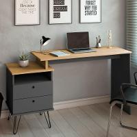 Mesa Escrivaninha Estilo Industrial Flex Lux A06 Olmo/grafito - Mpozenato - 2