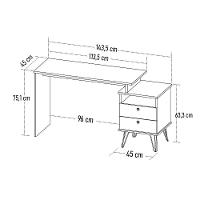 Mesa Escrivaninha Estilo Industrial Flex Lux A06 Olmo/grafito - Mpozenato - 4