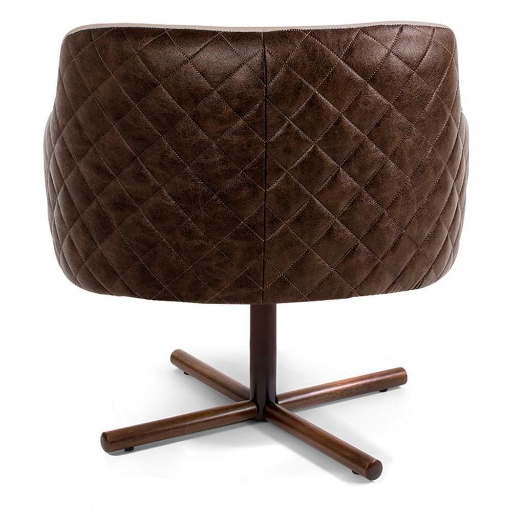 Kit 2 Poltronas Jade Xis Giratória Corano B-10 Linho C-129 Bege - Domi - 3