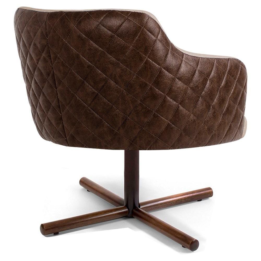 Kit 2 Poltronas Jade Xis Giratória Corano B-10 Linho C-129 Bege - Domi - 6