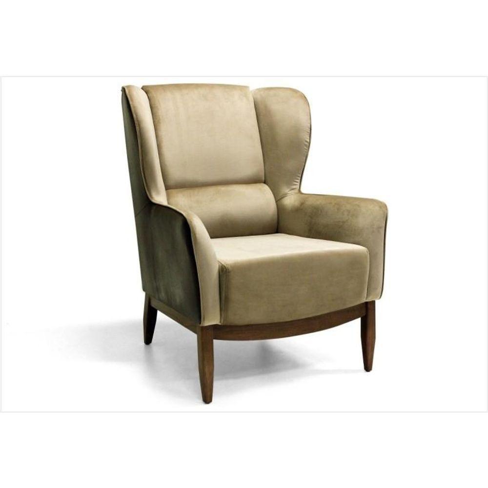 Kit 2 Poltronas Decorativas Base Madeira Milena Composê B-98/c-68 - Domi - 2