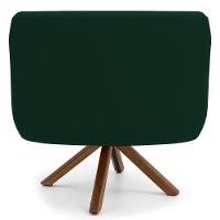 Kit 2 Poltronas Decorativas Giratórias Base Giromad Madeira Jade Veludo C-303 Verde Musgo - Domi
