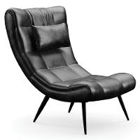 Kit 2 Poltronas Decorativas Sala De Estar Com Almofada E Pés Palito Lord Sintético Preto - Ibiza - 6