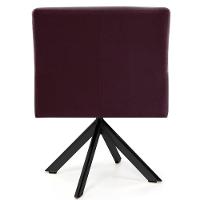 Kit 2 Poltronas Decorativas Giratórias Base Eiffel Preto Angel Veludo C-292 Uva - Domi - 3