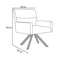 Kit 2 Poltronas Decorativas Giratórias Base Eiffel Preto Angel Veludo C-292 Uva - Domi