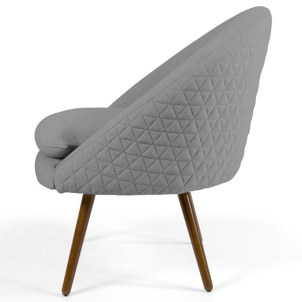 Kit 2 Poltronas Decorativas Pés Palito Rafa C-416 Linho Tressê Cinza Escuro - Domi - 3