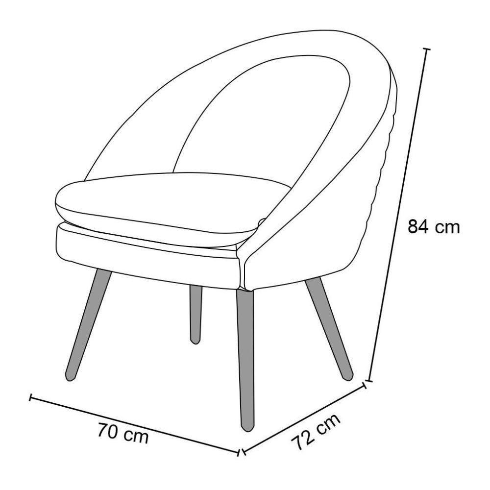 Kit 2 Poltronas Decorativas Pés Palito Rafa C-416 Linho Tressê Cinza Escuro - Domi - 5