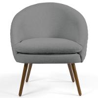 Kit 2 Poltronas Decorativas Pés Palito Rafa C-416 Linho Tressê Cinza Escuro - Domi - 2