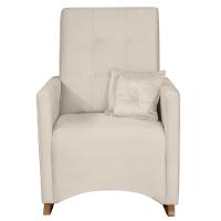 Poltrona Amamentação Base Balanço E Puff Lola Veludo Off F03 - Mpozenato - 5