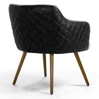 Kit 2 Poltronas Decorativas Pés Palito Madeira Jade Corano C-05 Linho D-315 Cinza Claro - Domi - 5