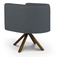 Kit 2 Poltronas Decorativas Base Giromad Madeira Betina C-03 Corano Cinza - Domi - 3