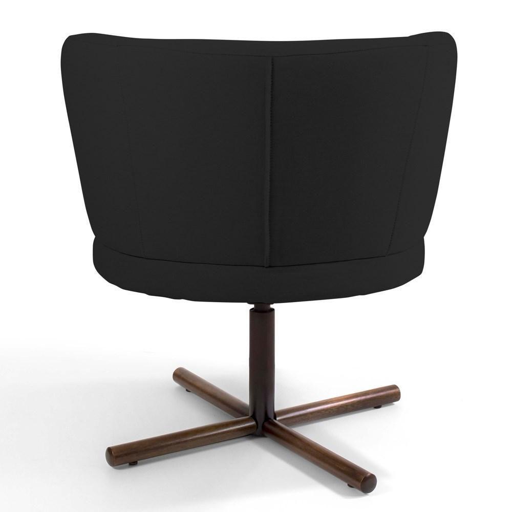 Kit 2 Poltronas Decorativas Melissa Base Xis Giratória Veludo C-300 Preto - Domi - 6