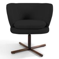 Kit 2 Poltronas Decorativas Melissa Base Xis Giratória Veludo C-300 Preto - Domi - 3