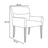 Kit 2 Poltronas Decorativas Base Madeira Angel Veludo C-279 Amarelo - Domi