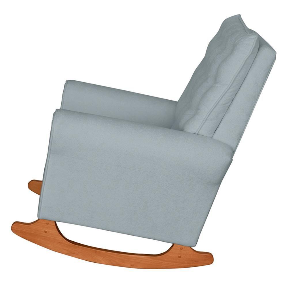 Poltrona Amamentação Base Balanço E Puff Maju Bouclê Cinza F03 - Mpozenato - 5