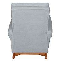 Poltrona Amamentação Base Balanço E Puff Maju Bouclê Cinza F03 - Mpozenato - 6